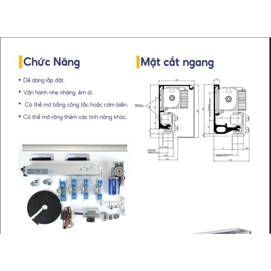 Chi tiết cấu tạo Cửa trượt tự động Nhật Bản H3 Panasonic