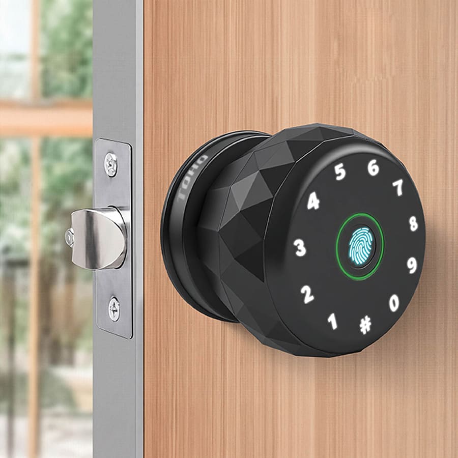 Khóa vân tay thay thế tay nắm tròn TOHO TH763 vừa khí lỗ khóa cũ