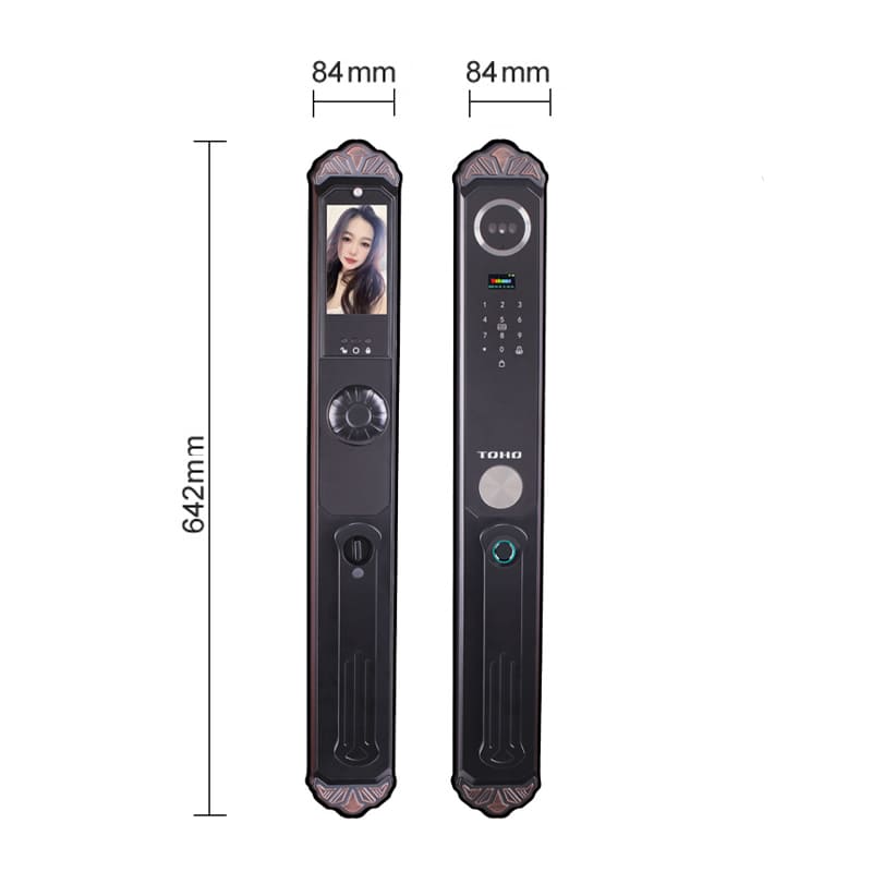 Chi tiết kích thước sản phẩm khóa cổng vân tay biệt thự TOHO TH753