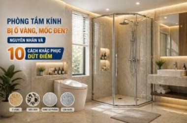 Phòng Tắm Kính Bị Ố Vàng, Mốc Đen? Nguyên Nhân & 10 Cách Khắc Phục Dứt Điểm