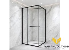 Phòng tắm kính cửa trượt góc 90 độ hệ slim TOHO TH760